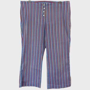 Vintage Zinc Retro Relaxed Capri Pants Womens Size 13 Multicolor Striped Trouser